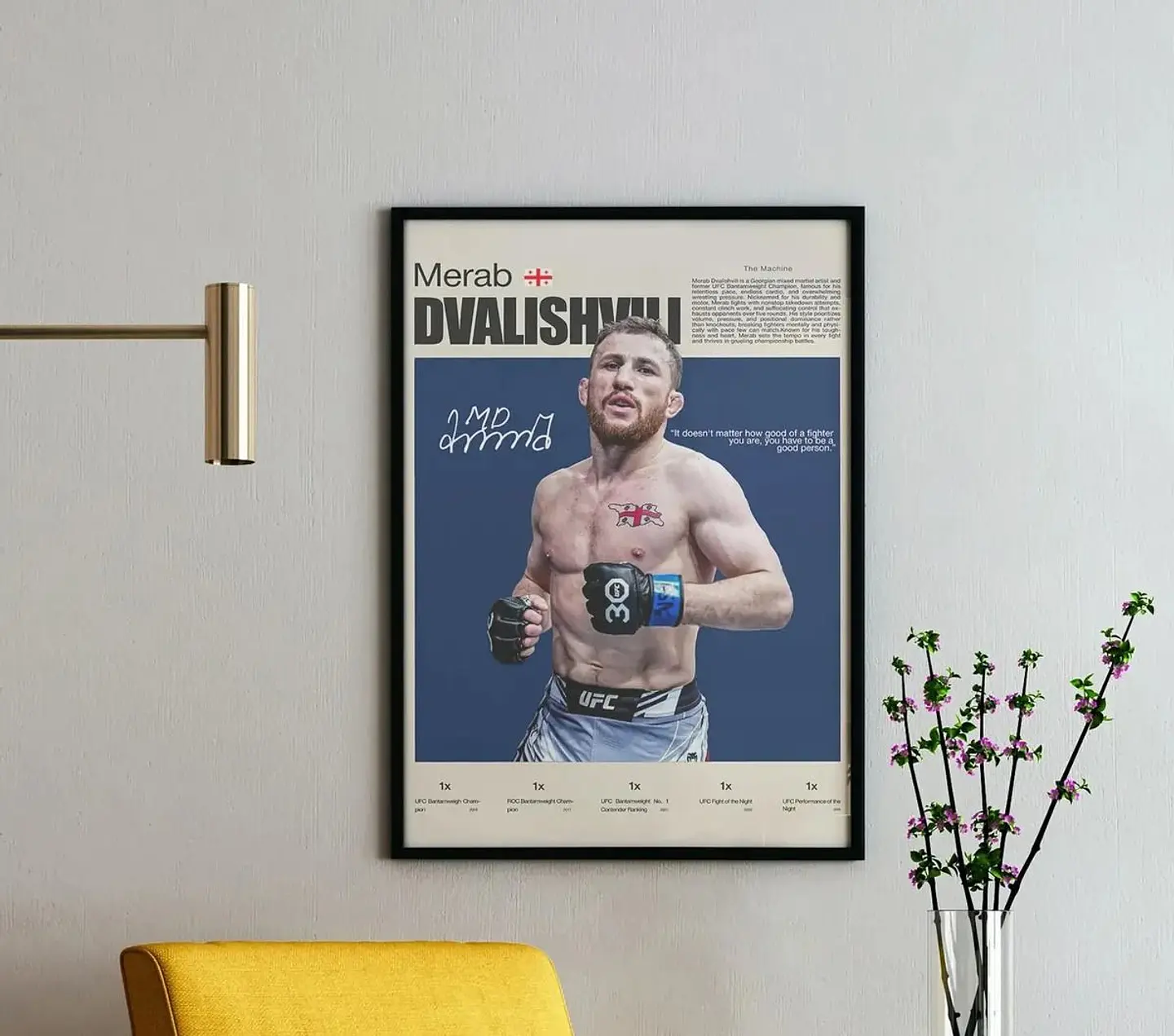 Cuadro Merab The Machine Dvalishvili Ufc + Marco 2