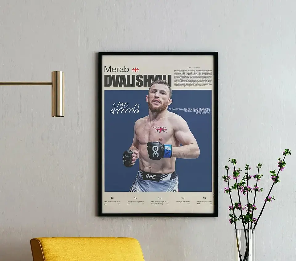 Cuadro Merab The Machine Dvalishvili Ufc + Marco 2