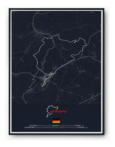 Cuadro Circuito Nürburgring Nordschleife Alemania