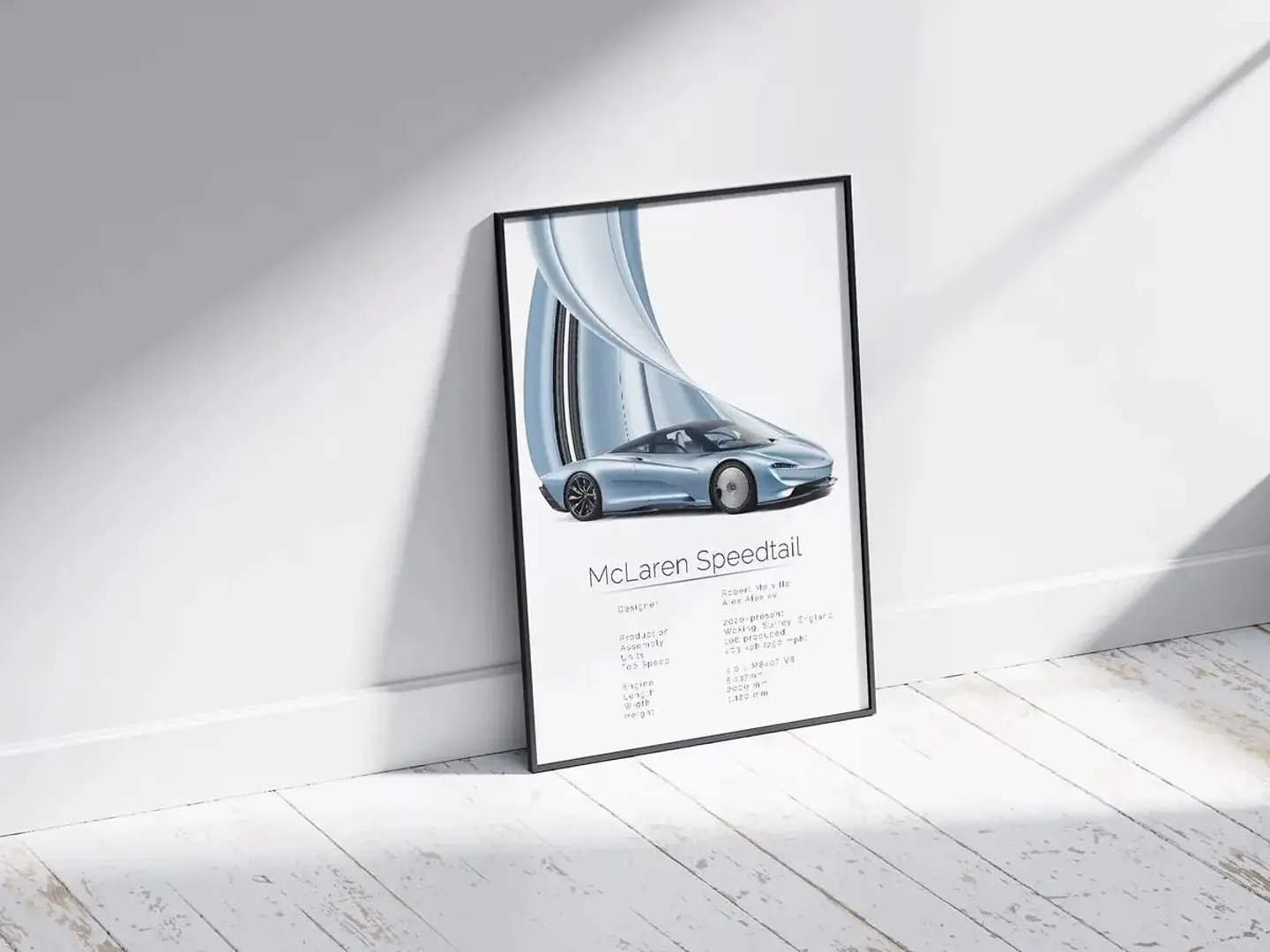 Cuadro Auto McLaren Speedtail Hypercar + Marco Negro 2