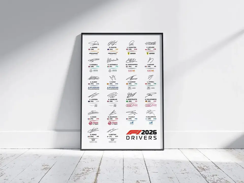 Cuadro Firmas De Pilotos De F1 2026 Colección Especial 1