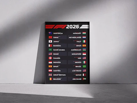 Cuadro Calendario De Fórmula 1 2026 Colección Especial Negro