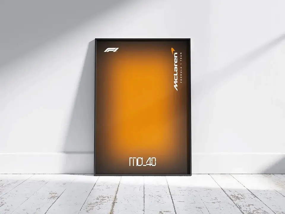 Cuadro Mclaren Mcl40 F1 De Fórmula 1 + Marco Negro 1