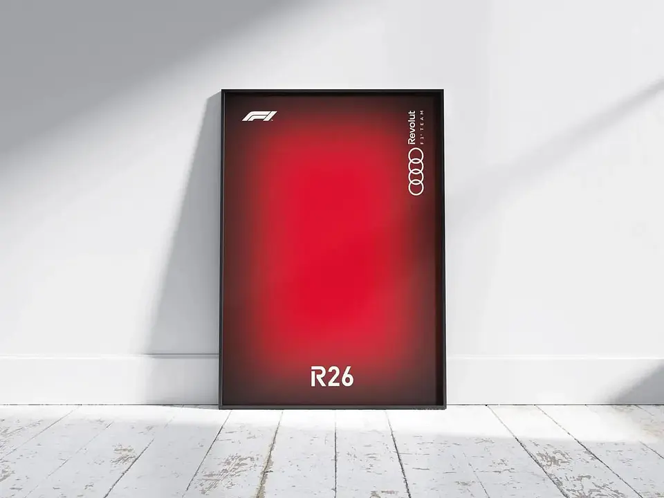 Cuadro Audi R26 F1 De Fórmula 1 + Marco Negro 2