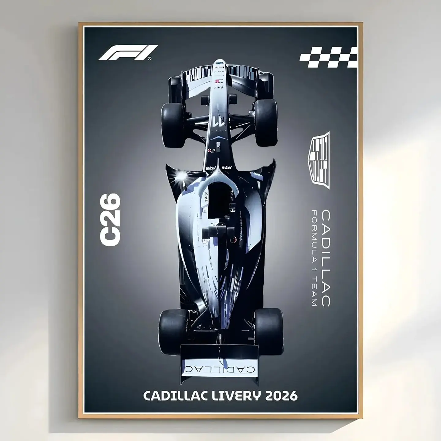 Cuadro Autos Fórmula 1 2026 Cadillac + Marco Negro 1