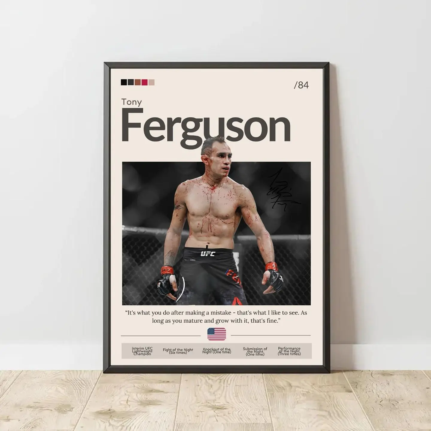 Cuadro Tony Ferguson “El Cucuy” Peso Ligero UFC + Marco VI 1