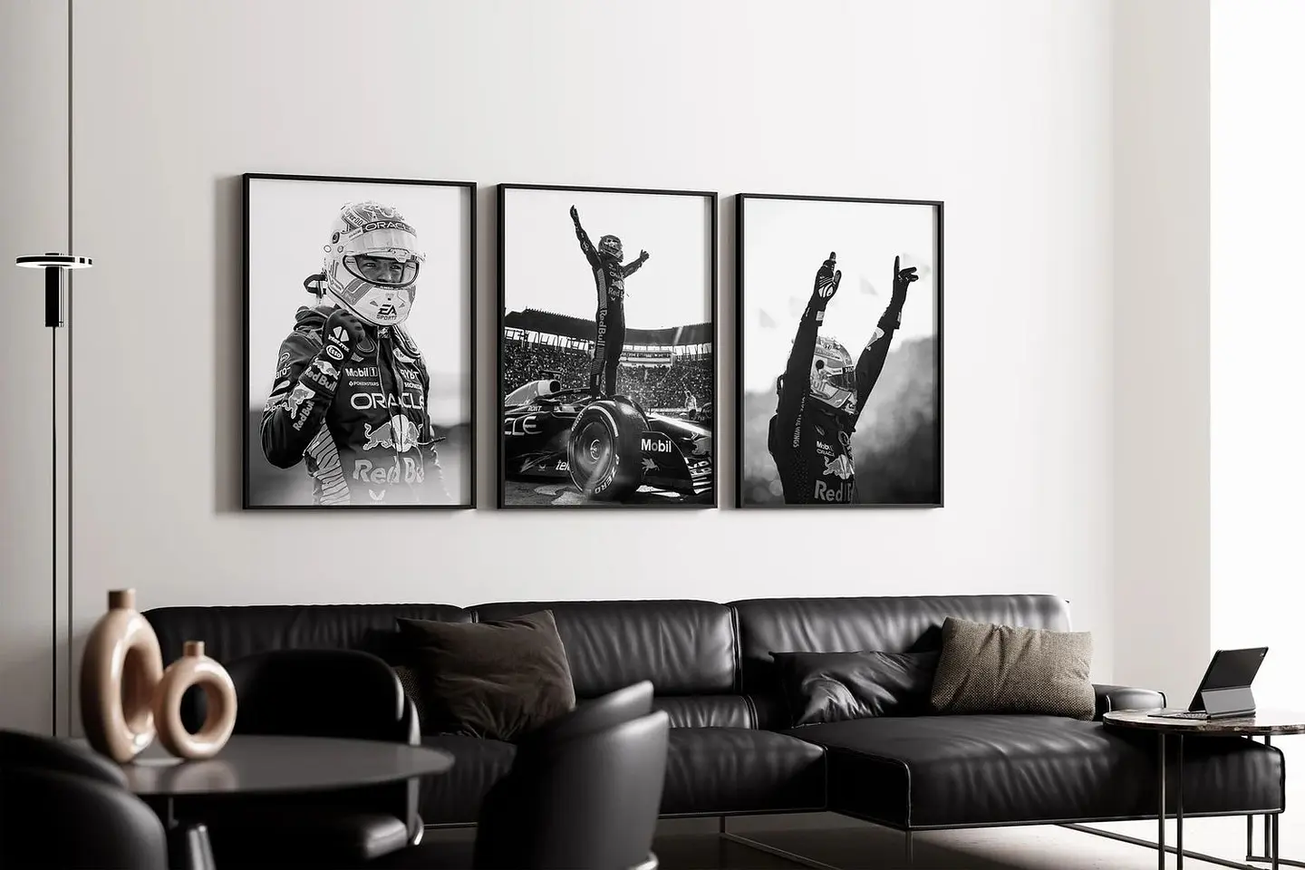 Set Cuadros Red Bull Racing F1 Max Verstappen Fórmula 1+ Marco Negro 1