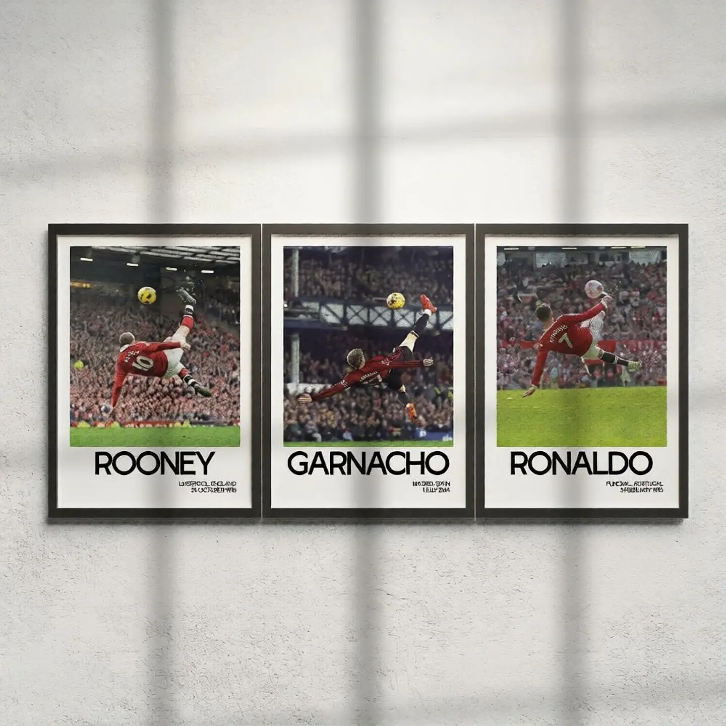 Cuadro Chilena Fútbol Rooney Garnacho Cristiano Ronaldo 1