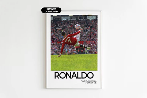 Cuadro Chilena Fútbol Rooney Garnacho Cristiano Ronaldo