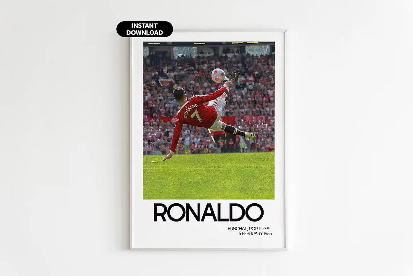 Cuadro Chilena Fútbol Rooney Garnacho Cristiano Ronaldo 2