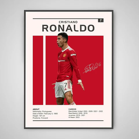 Cuadro Cristiano Ronaldo GOAT Manchester United CR7