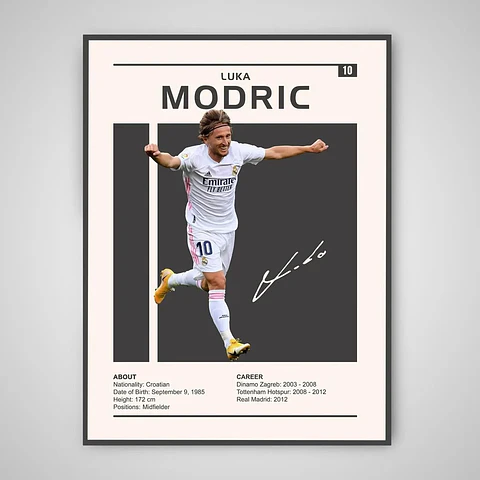 Cuadro Luka Modrić Leyenda del Fútbol + Marco