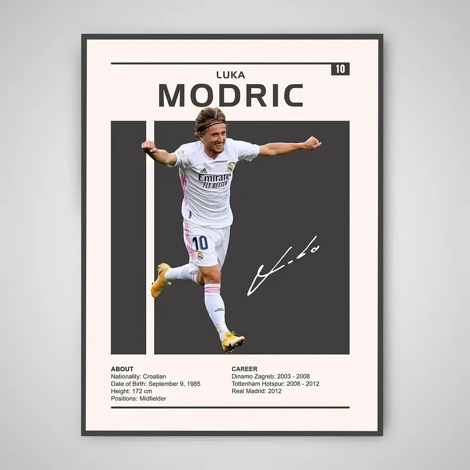 Cuadro Luka Modrić Leyenda del Fútbol + Marco 1