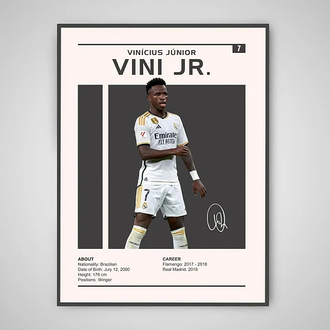 Cuadro Vinicius Jr Vini 7 Real Madrid + Marco