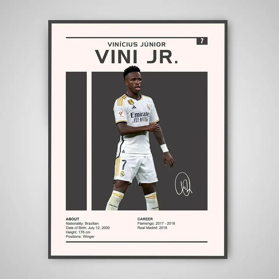 Cuadro Vinicius Jr Vini 7 Real Madrid + Marco 1