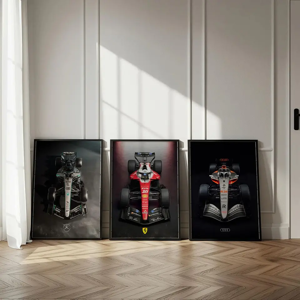 Cuadro Fórmula 1 2026 Audi Ferrari Mercedes + Marco 5