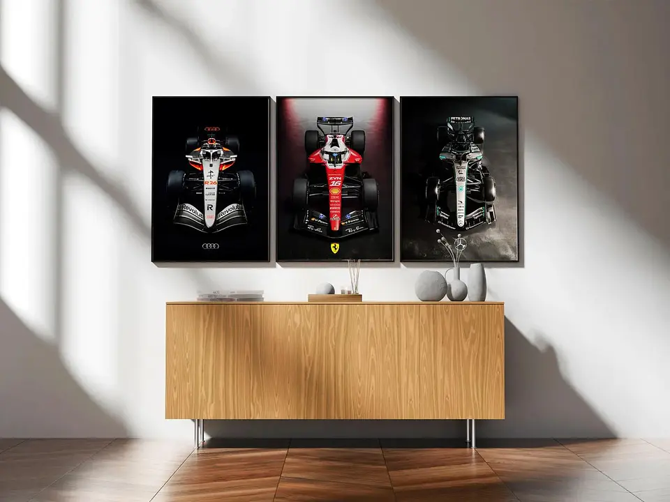 Cuadro Fórmula 1 2026 Audi Ferrari Mercedes + Marco 6