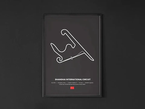 Cuadro Gran Premio De China F1 II Circuito De Shanghái + Marco