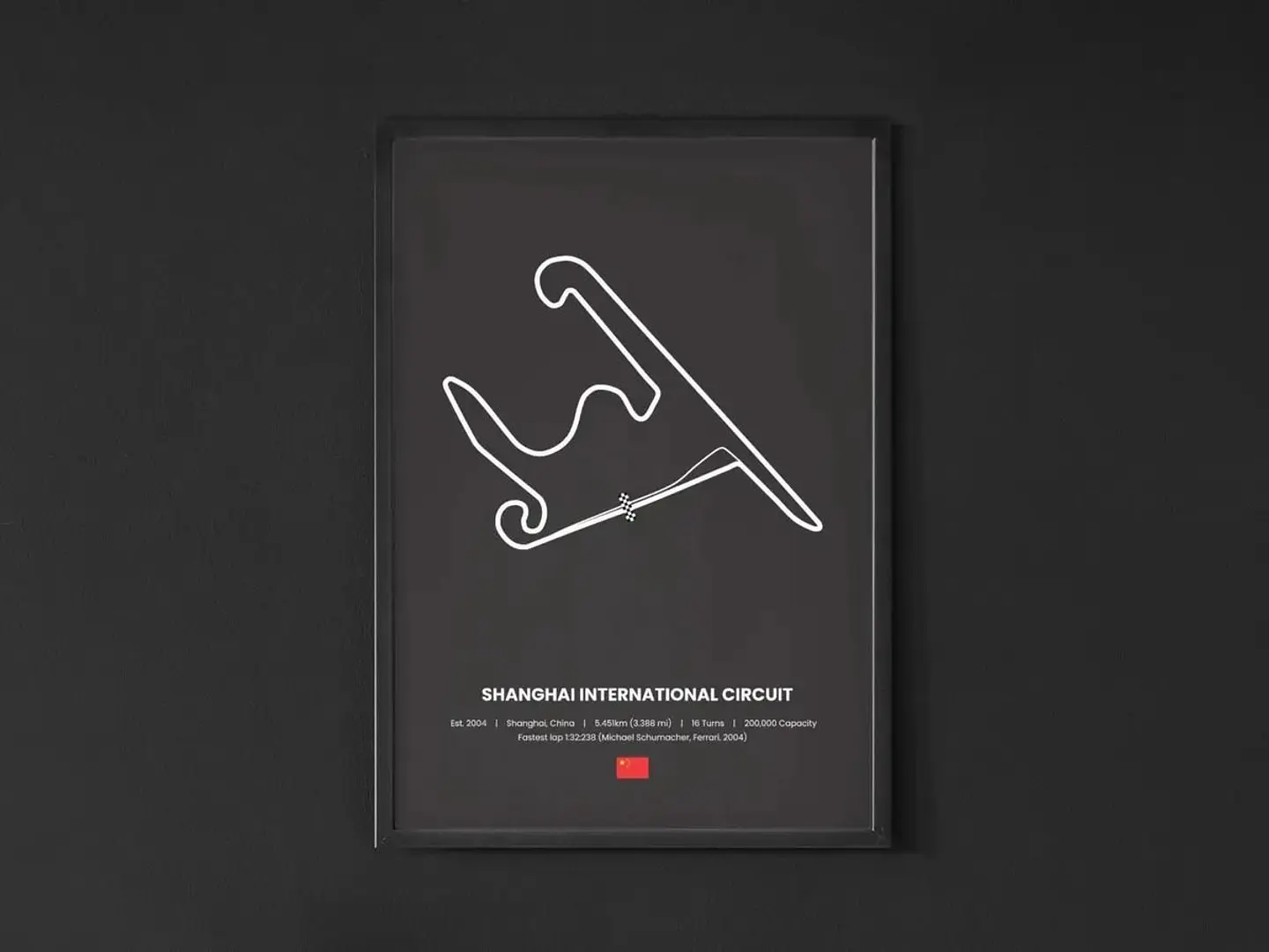 Cuadro Gran Premio De China F1 II Circuito De Shanghái + Marco 1