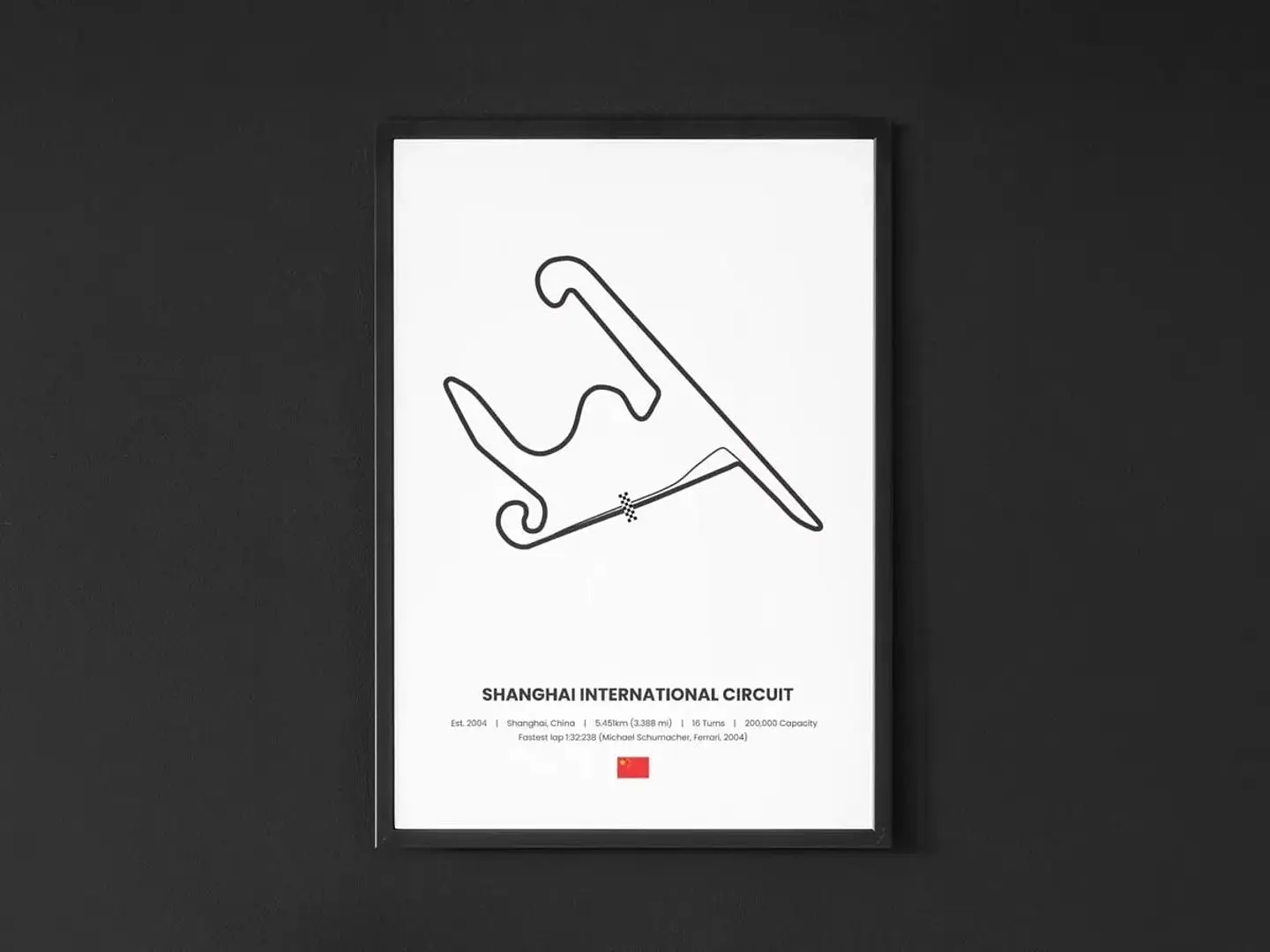 Cuadro Gran Premio De China F1 III Circuito De Shanghái + Marco 1