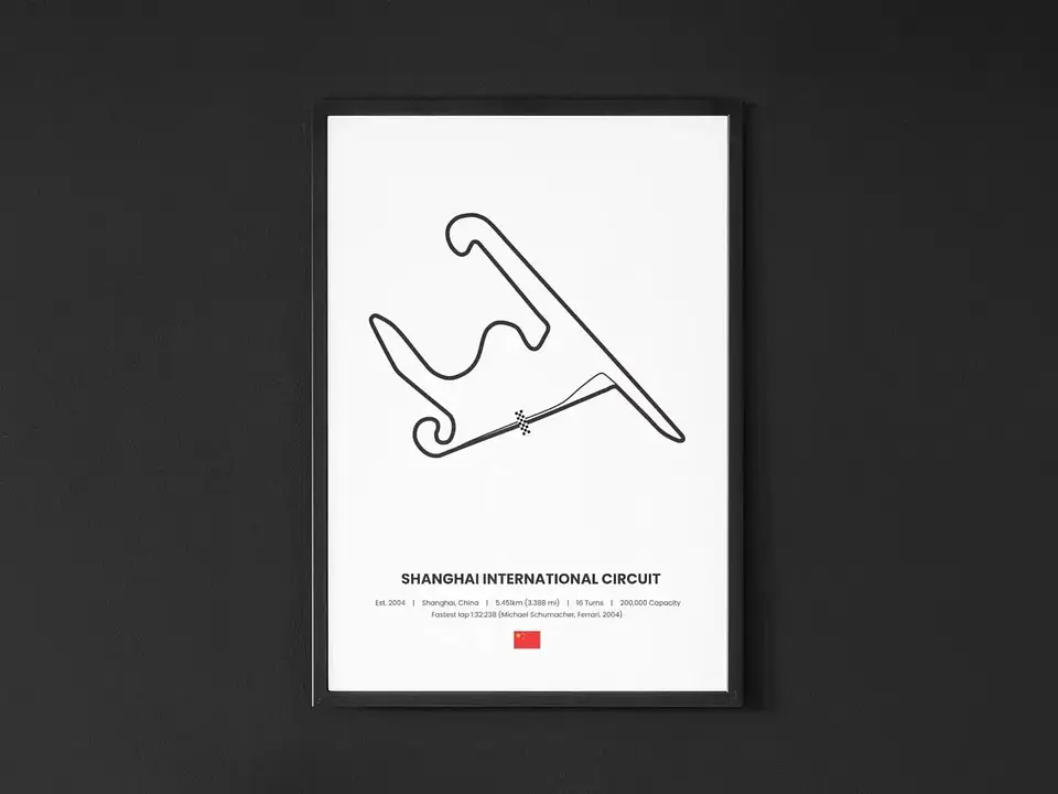 Cuadro Gran Premio De China F1 III Circuito De Shanghái + Marco 1