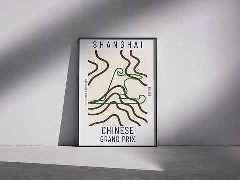 Cuadro Gran Premio De China F1 IV Circuito De Shanghái + Marco