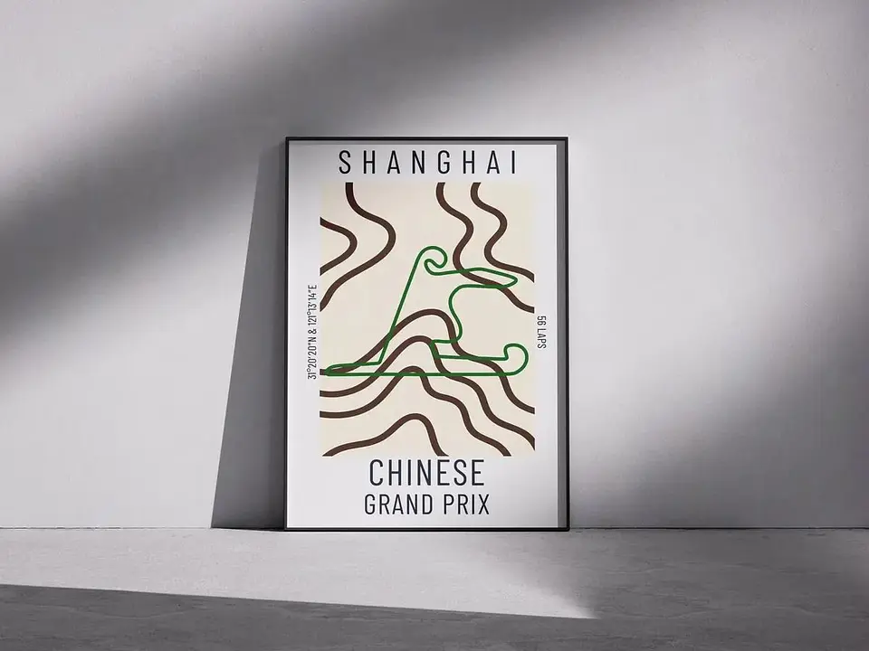 Cuadro Gran Premio De China F1 IV Circuito De Shanghái + Marco 1