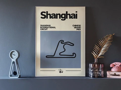 Cuadro Gran Premio De China F1 V Circuito De Shanghái + Marco