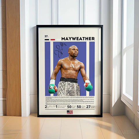 Cuadro Boxeo Canelo Álvarez Floyd Mayweather Ryan García Leyendas del Boxeo Decoración Deportiva Marco