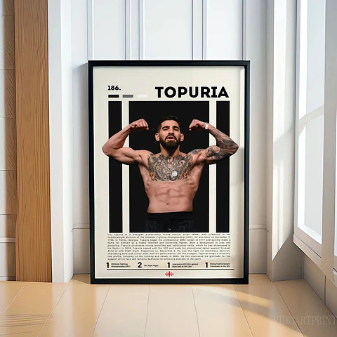 Cuadro de Ilia Topuria UFC XX Peleador MMA + Marco