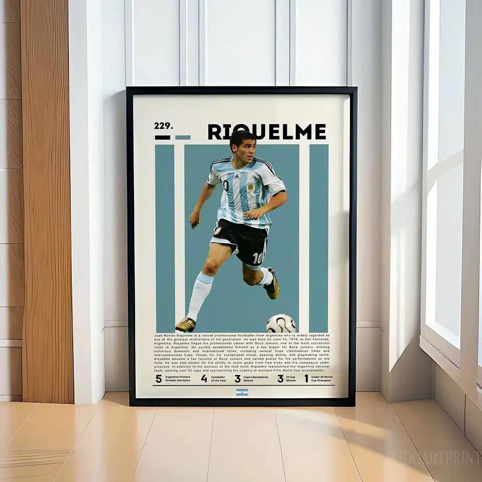 Cuadro Fútbol Juan Román Riquelme El Último 10 Boca Juniors Leyenda 1