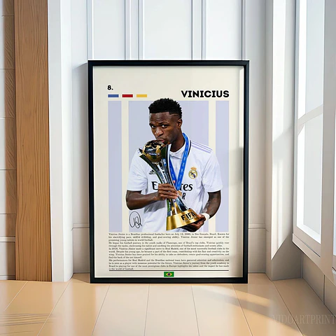 Cuadro Fútbol Vinícius Jr Vini Real Madrid Brasil Estrella