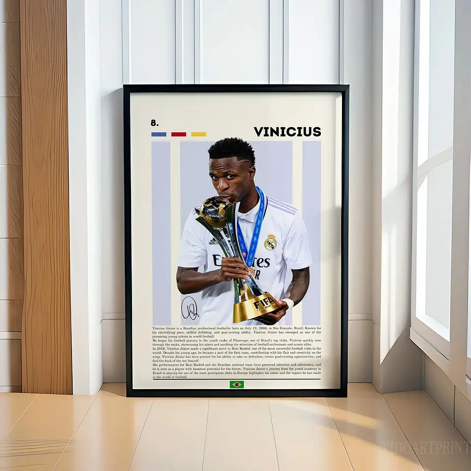 Cuadro Fútbol Vinícius Jr Vini Real Madrid Brasil Estrella 1