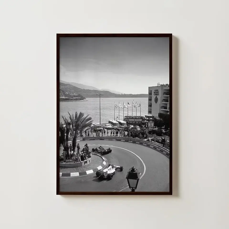 Cuadro Fórmula 1 GP Vintage Set 3 Cuadros Clásicos F1 Decoración Automovilismo Marco 3