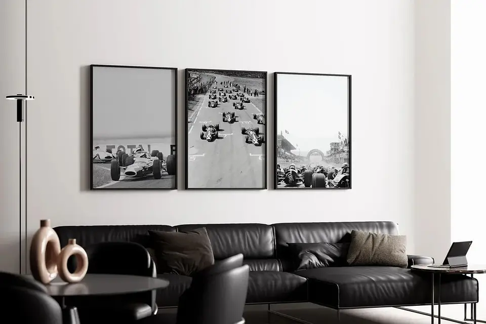 Cuadro Fórmula 1 Inicios Set 3 Cuadros Historia F1 Clásica Decoración Automovilismo Marco 1