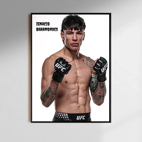Cuadro UFC Ignacio “La Jaula” Bahamondes Chile MMA Artes I Marciales Decoración Marco