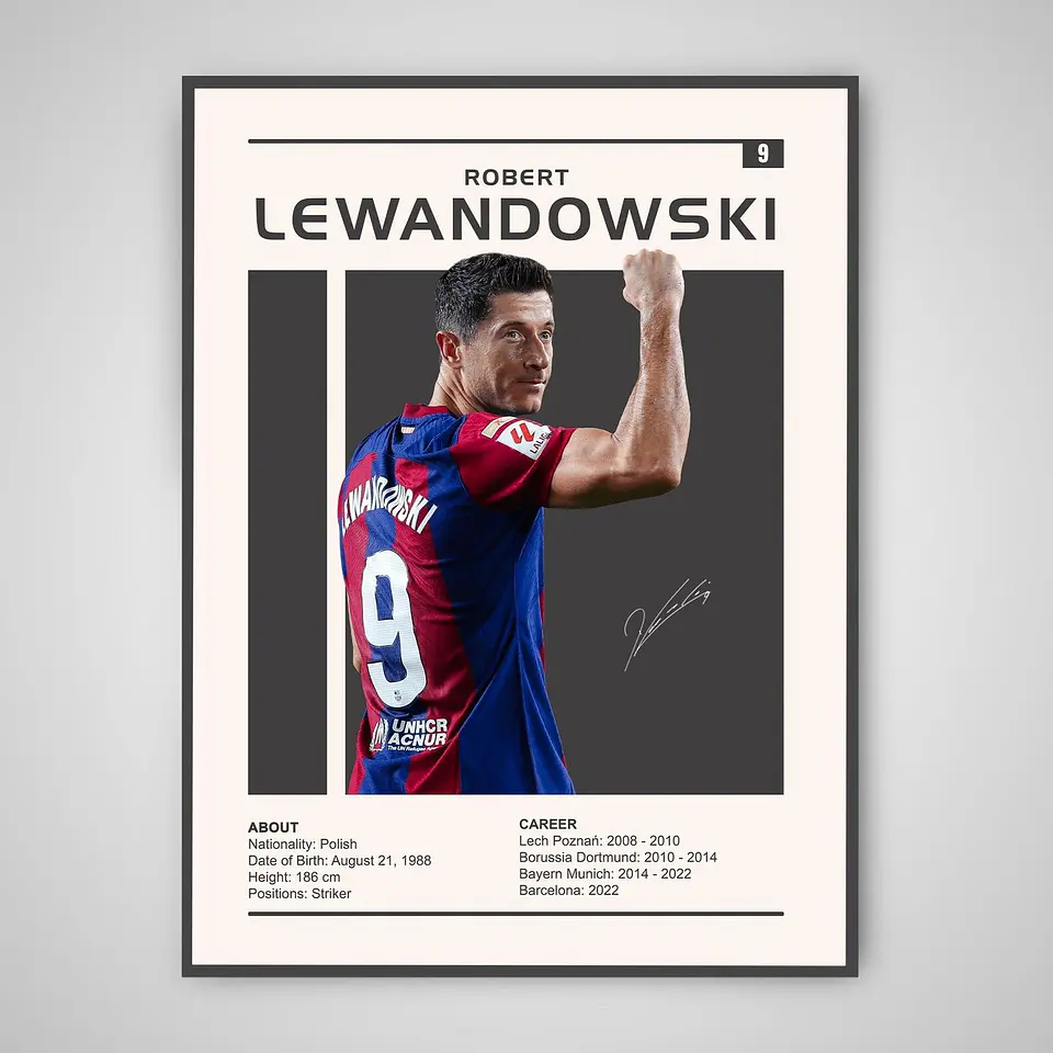 Cuadro Fútbol Robert Lewandowski Barcelona 2026 1