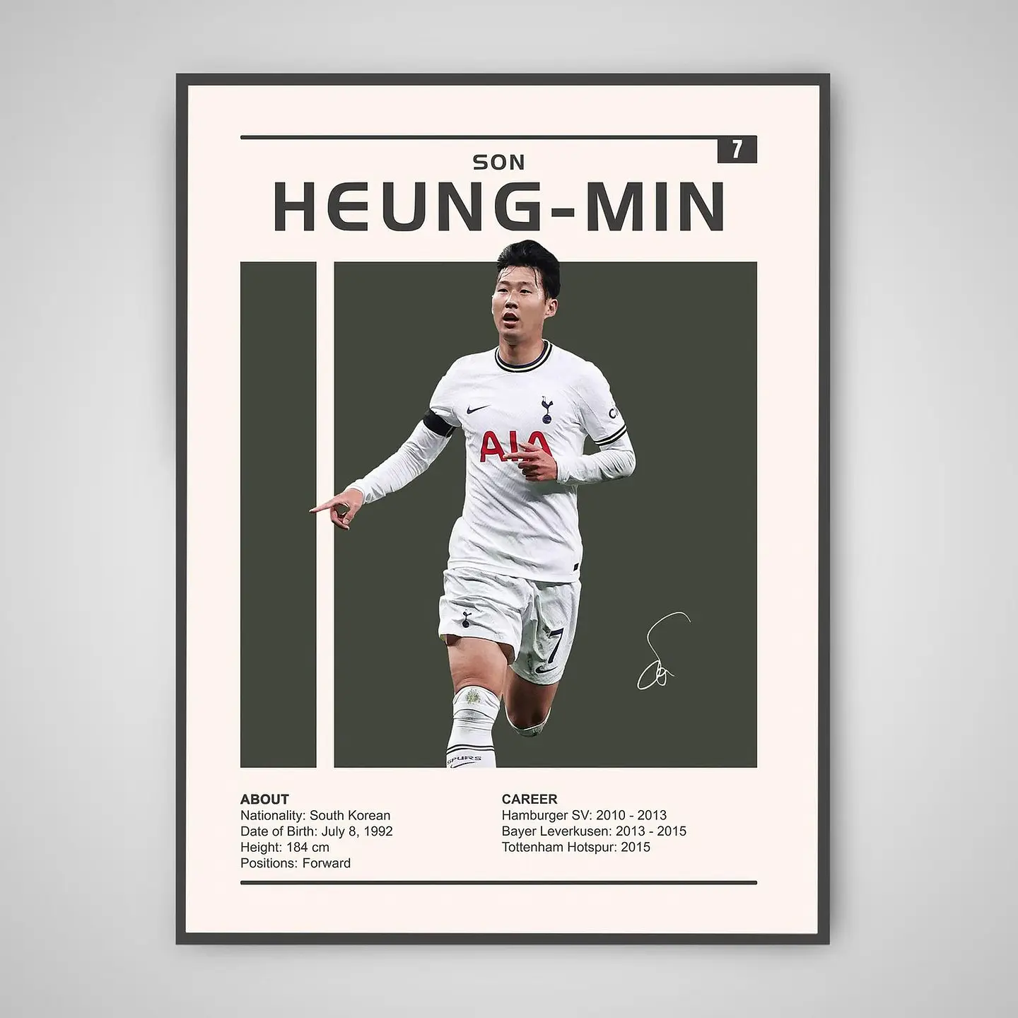 Cuadro Fútbol Son Heung-Min Tottenham Hotspur Corea Estrella 1