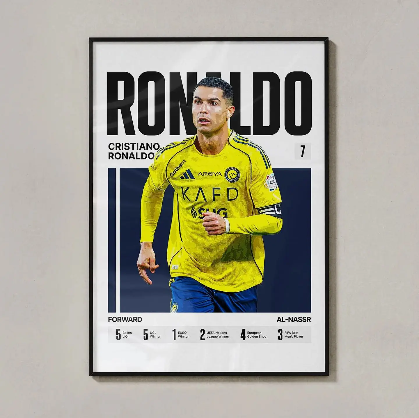Cuadro Fútbol Cristiano Ronaldo CR7 Al Nassr Riad Arabia Saudita Decoración 1