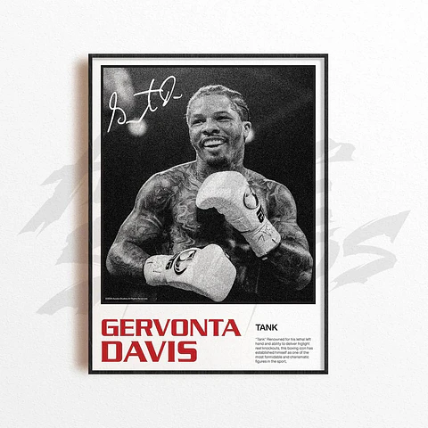 Cuadro Cuadros Leyendas Boxeo Gervonta Davis Boxeador Smile + Marco