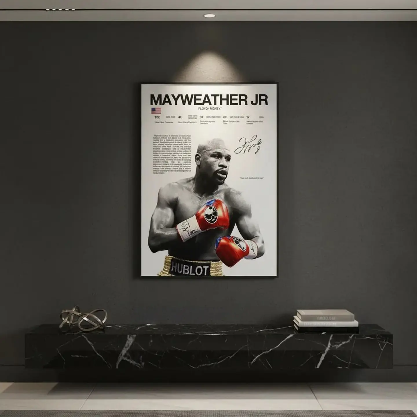 Cuadro Boxeo Floyd Mayweather Jr Money Campeón Invicto 1