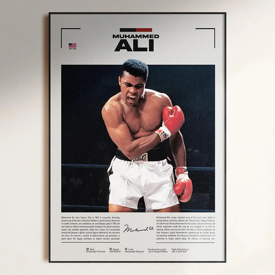 Cuadro 6 Leyendas del Boxeo Tyson, Ali, Pacquiao, Mayweather, Usyk, Álvarez + Marco 5