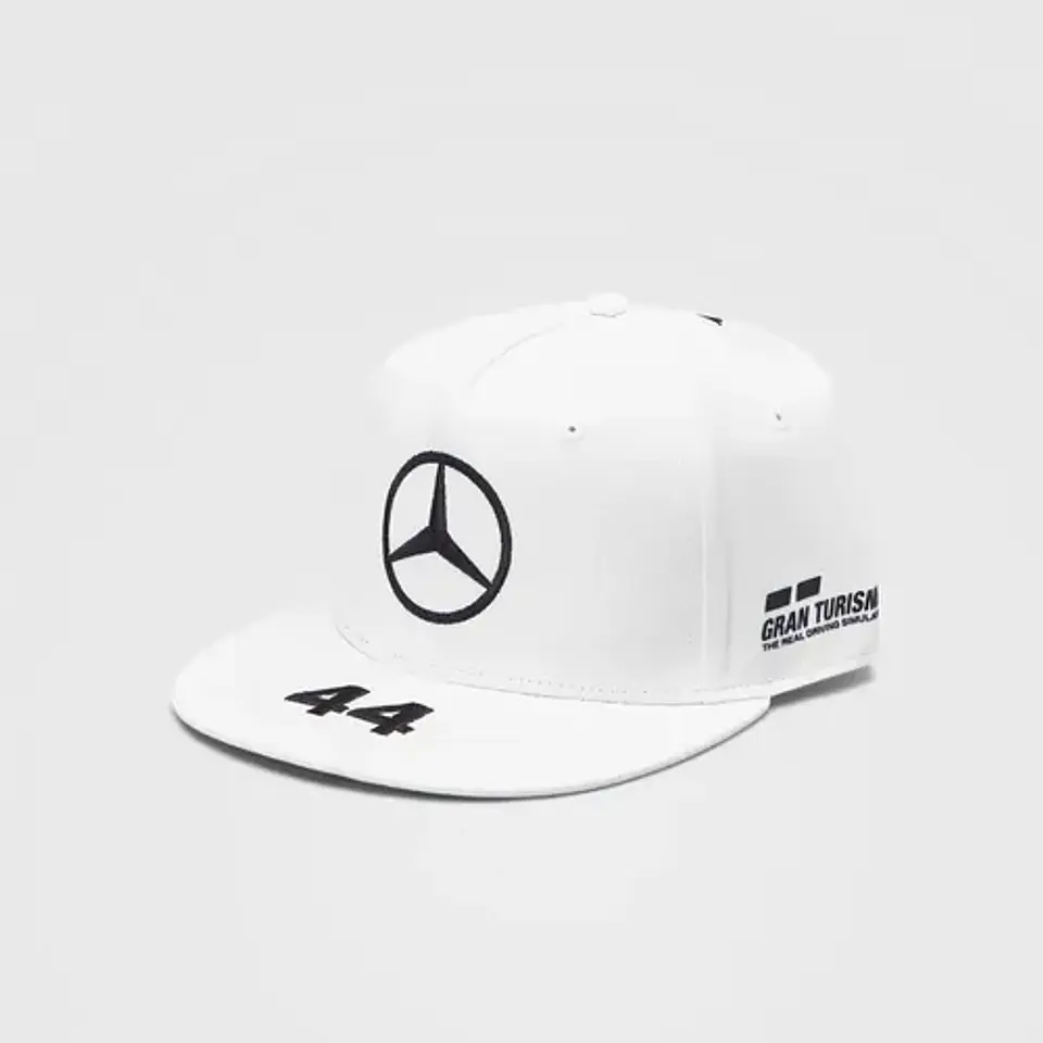 Jockey Mercedes Benz F1 Lewis Hamilton 44 Blanco Gorro Plano 1