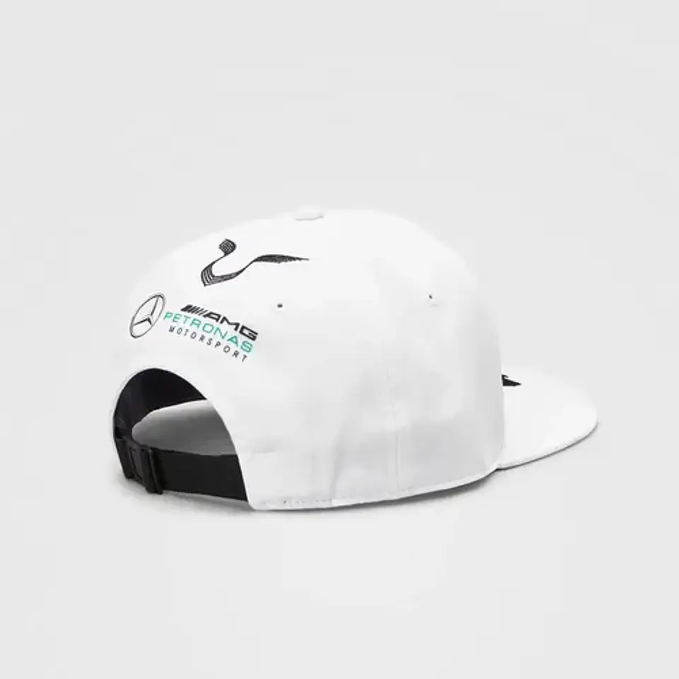 Jockey Mercedes Benz F1 Lewis Hamilton 44 Blanco Gorro Plano 3