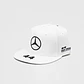 Jockey Mercedes Benz F1 Lewis Hamilton 44 Blanco Gorro Plano - Miniatura 8