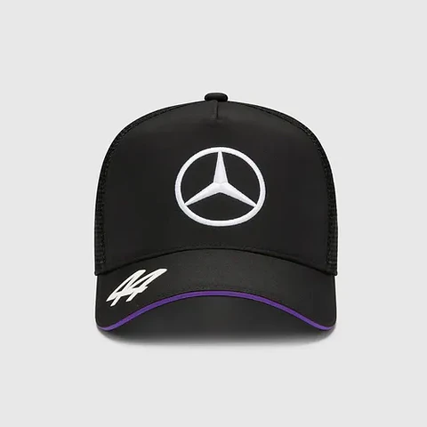 Jockey Mercedes Benz Lewis Hamilton Negro 2024 Malla Oficial