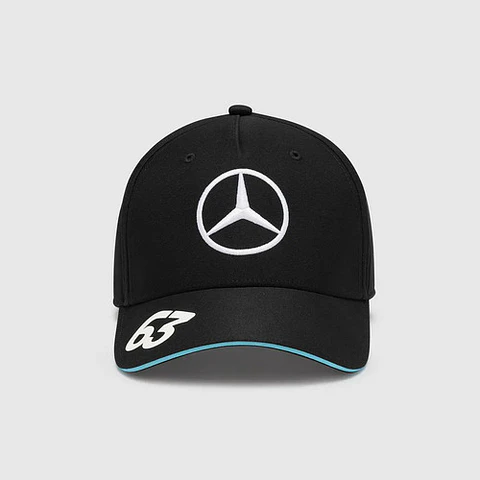 Jockey Mercedes F1 George Russell Negro Oficial Gorro