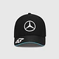 Jockey Mercedes F1 George Russell Negro Oficial Gorro - Miniatura 2