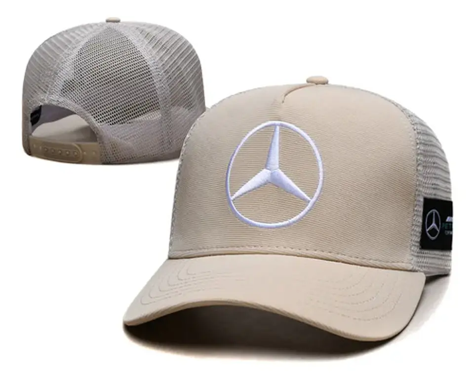 Jockey Mercedes Benz Amg Gorra Beige Malla Gorro 1