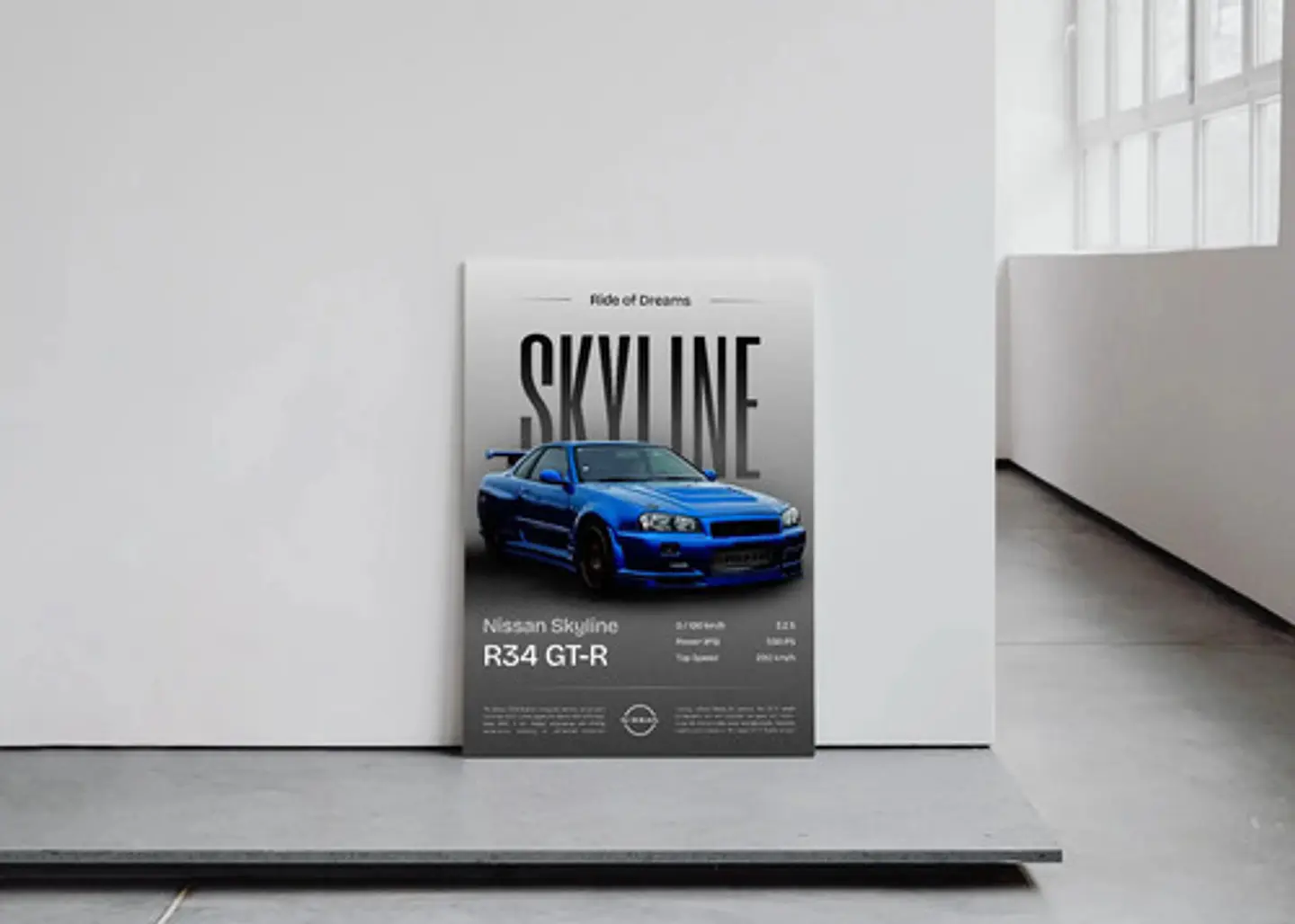 Cuadro Nissan R34 Gt-r Skylin Brian O'conner  + Marco 2